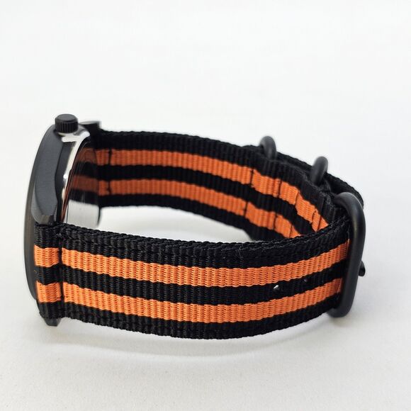 Field Military Men's Watch 42MM Black Case Dial Black Orange Canvas Band Straps‎ - Picture 9 of 16